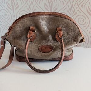Vintage Dooney & Bourke Tan and Brown Satchel